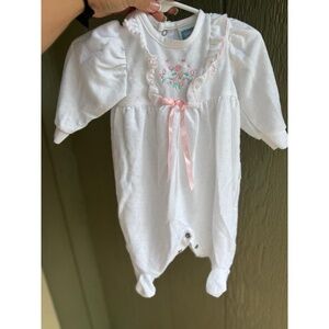 Vintage Like New Little Me Baby Girls Sleeper 24 Months‎ Infants Made In USA